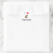 Rond J'aime chipmunks Sticker (Sac)