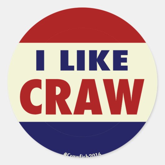 Rond J'Aime Craw ! Sticker #Crawfish2016 (Devant)