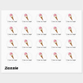 Rond J'aime crème glacée Sticker à cône double trempe (Feuille)