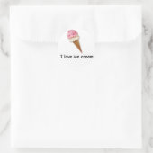 Rond J'aime crème glacée Sticker à cône double trempe (Sac)