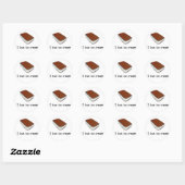 Rond J'aime crème glacée Sticker sandwich Vanilla (Feuille)