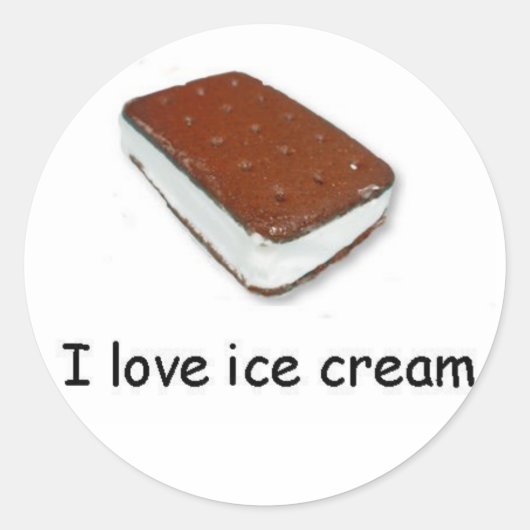 Rond J'aime crème glacée Sticker sandwich Vanilla (Devant)