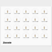 Rond J'aime crème glacée Vanilla Twist Sticker (Feuille)