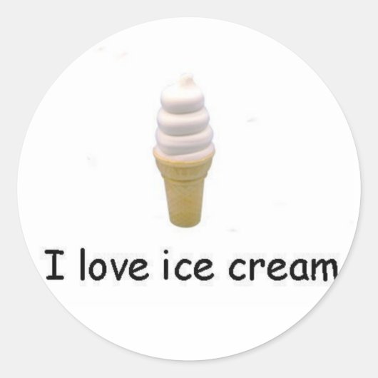 Rond J'aime crème glacée Vanilla Twist Sticker (Devant)
