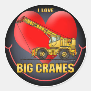 Rond J'Aime Grosse Grue Sticker pour enfants