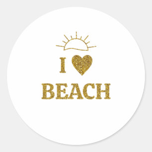 Rond J'Aime Le Sticker De Plage
