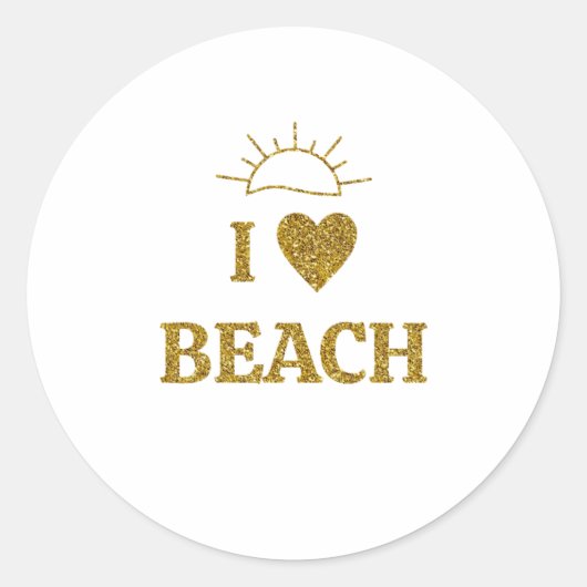 Rond J'Aime Le Sticker De Plage (Devant)
