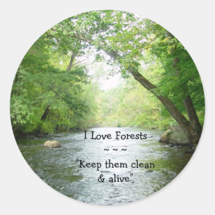 Rond J'aime les forêts Sticker