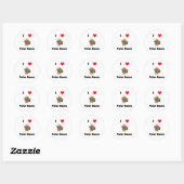 Rond J'aime les ours polaires Sticker (Feuille)