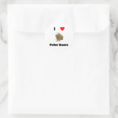Rond J'aime les ours polaires Sticker (Sac)