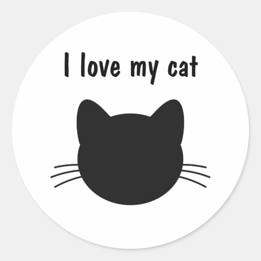 Rond J'aime mon chaton Sticker (Devant)