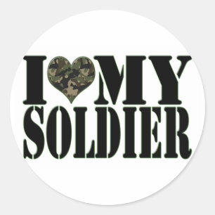 Rond J'Aime Mon Sticker Soldat