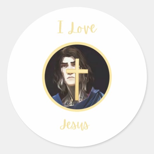 Rond J'aime Sticker Jésus (Devant)