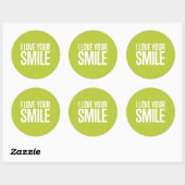 Rond J'Aime Votre Sticker Smile (Feuille)