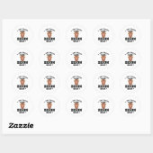 Rond J'Aime Vraiment Bison Drôle Sticker Citation (Feuille)