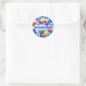 Rond Jardin de fleurs ~ Sticker de nom (Sac)