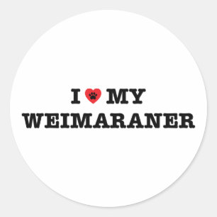 Rond Je Coeur Mon Sticker Weimaraner
