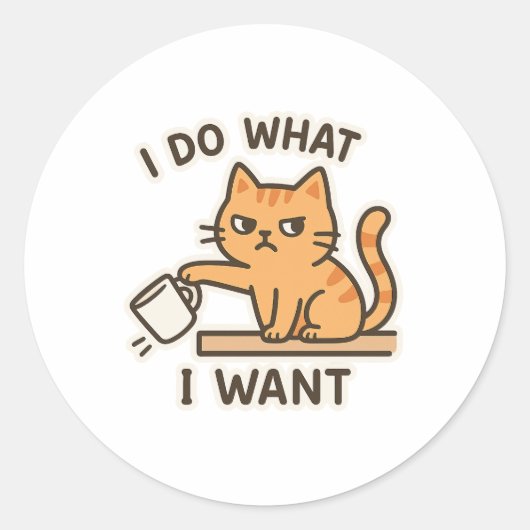 Rond Je Fais Ce Que Je Veux - Sassy Chat Sticker (Devant)