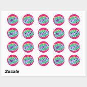 Rond Je L'Ai Fait Pink Classic Round Sticker (Feuille)