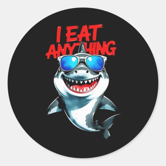 Rond Je Mange N'Importe Quoi - Sticker d'attitude Cool (Devant)