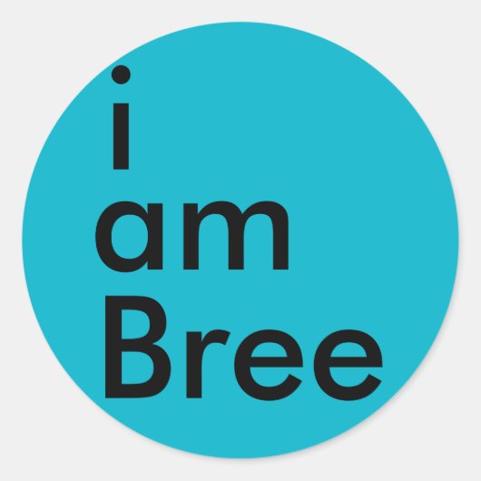 Rond Je suis Bree Sticker (Bleu) (Devant)