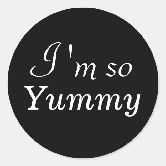 Rond Je suis si Yummy Sticker (Devant)