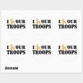 Rond Je supporte Notre Sticker Pour Troupes (Feuille)