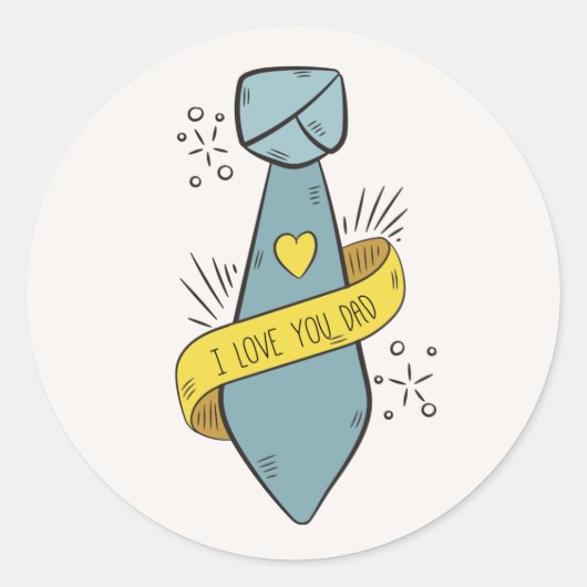 Rond Je t'aime Fête des pères papa | Sticker (Devant)
