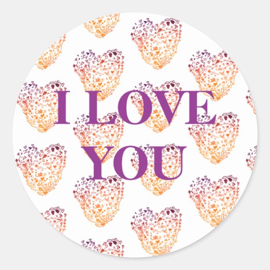 Rond Je t'aime, Sticker de la Saint Valentin (Devant)