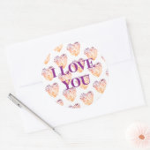 Rond Je t'aime, Sticker de la Saint Valentin (Enveloppe)