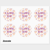 Rond Je t'aime, Sticker de la Saint Valentin (Feuille)