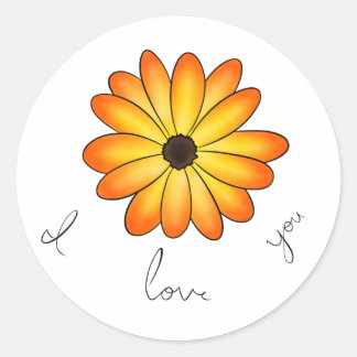 Rond Je T'Aime Sticker Flower
