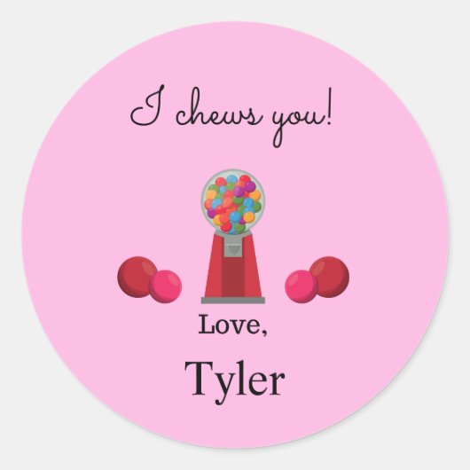 Rond Je te mâche Sticker pour la Saint-Valentin (Devant)