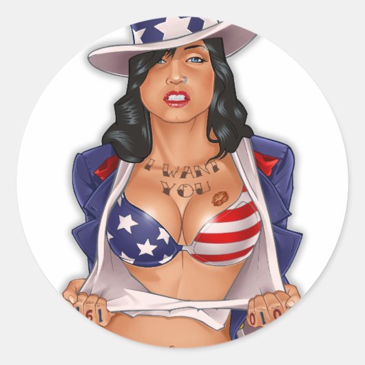 Rond Je Veux Que Vous Sticker (Devant)