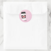 Rond JE VOUS AIME UN Sticker Fête des Valentines LATTE (Sac)