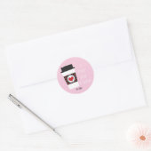 Rond JE VOUS AIME UN Sticker Fête des Valentines LATTE (Enveloppe)