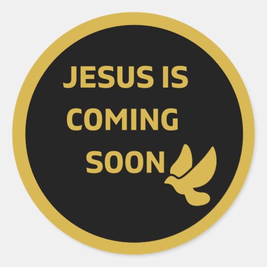 Rond Jésus arrive bientôt _or colombe Sticker (Devant)
