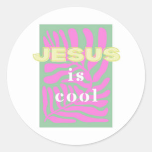 Rond Jésus est Cool, Sticker PopArt, Cadeau chrétien