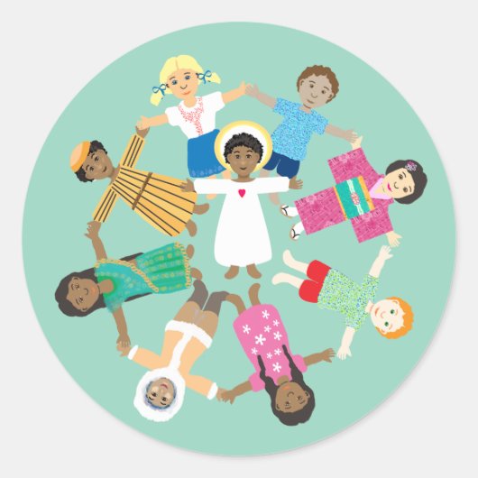 Rond Jésus et les enfants Sticker (Devant)