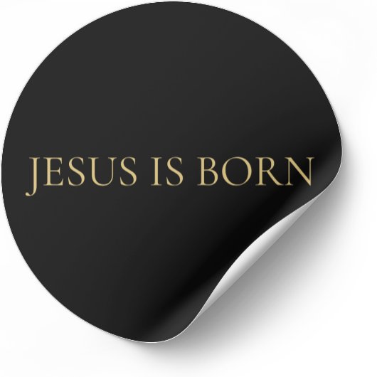 Rond JESUS IS BORN Minimalist Christmas Sticker 