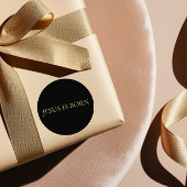 Rond JESUS IS BORN Minimalist Christmas Sticker 