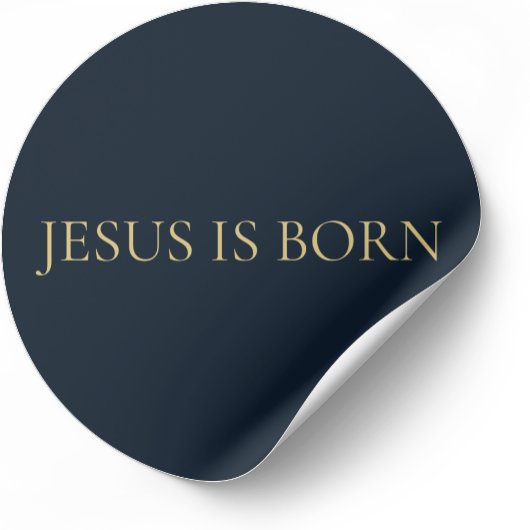 Rond JESUS IS BORN – Navy Minimal Christmas Sticker 