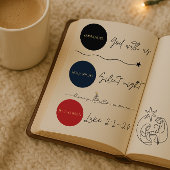 Rond JESUS IS BORN Red Minimal Christmas Sticker #4 