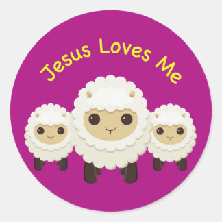 Rond Jesus Love Me Cross berger mouton Sticker