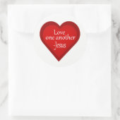 Rond Jesus Love One Another Heart Affirmative Sticker (Sac)