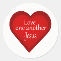 Jesus Love One Another Heart Affirmative Sticker