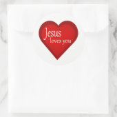Rond Jésus Vous Aime Coeur Sticker Affirmatif (Sac)