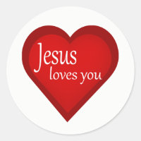 Jésus Vous Aime Coeur Sticker Affirmatif