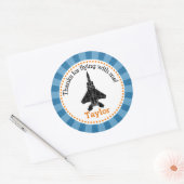Rond Jet Plane Favor Sticker (Boys Birthday Party) (Enveloppe)