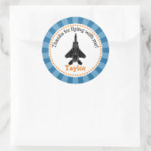 Rond Jet Plane Favor Sticker (Boys Birthday Party) (Sac)